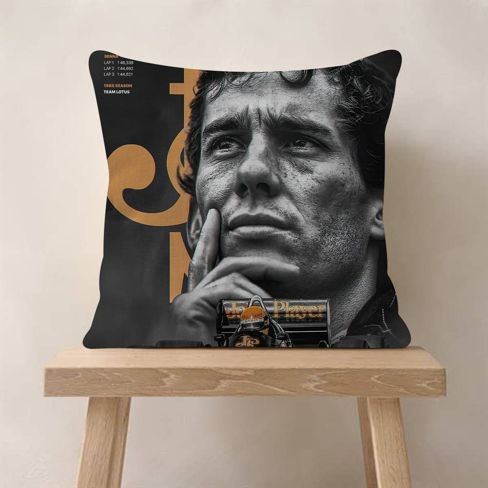 1Pc Ayrton Tacing Driver Senna Cushion Cover Inches Farmhouse Decor Home Throw Pillow Covers For Couch Decorations