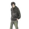 American Style Star Printed Washed Hooded Sweatshirt Couples Hip-hop Loose Casual High Street Y2K Hoodies Male Clothes