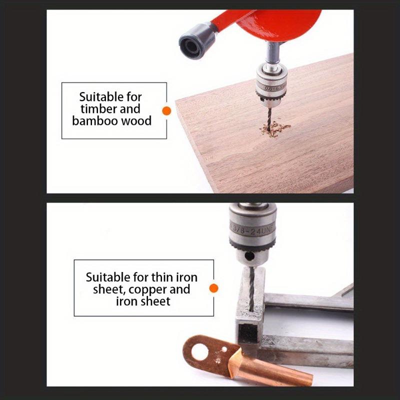 Handbohrmaschine, 1/4 Zoll 3/8 Zoll Doppelritzel Kurbelbohrmaschine Handbohrwerkzeug für Holz, Kunststoff, Acryl, Leiterplattenstanzen