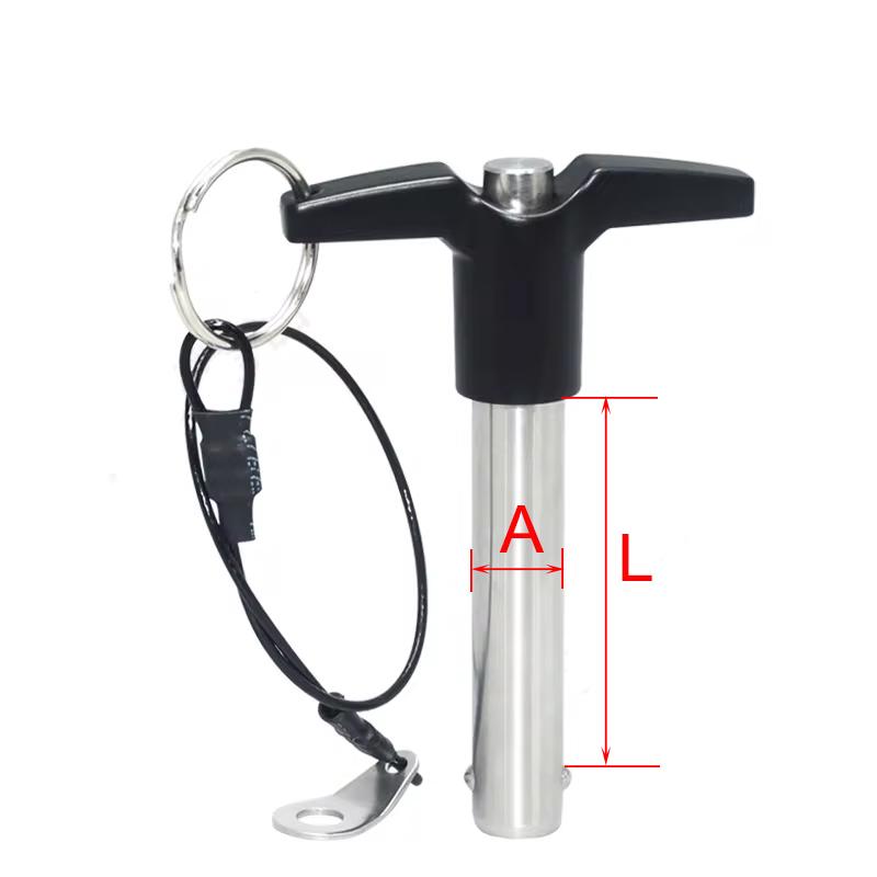 2PCS T-Handle Aluminum Grip Fastening Locating Safety Pins Quick Release Button Pins Ball Lock Pins With Ring Safty Rope KST117/2-5*10