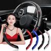 2pcs Carbon Fiber Non-Slip Car Steering Wheel Cover Car Accessories For Q2 Q3 Q5 Q7 Q8 R8 RS RS3 RS4 RS5 RS6 RS7 RS8 S3 S4 S5 S6 S7 S8 TT