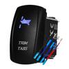 12V 24V Boat Trim Tabs Switch (ON)-OFF-(ON) Momentary Rocker Switch Waterproof Blue Light ON-OFF Toggle Switch With Harness Switches4