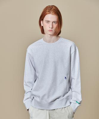 BBC EARTH Animal Embroidery Patch Sweatshirt_Melange Grey
