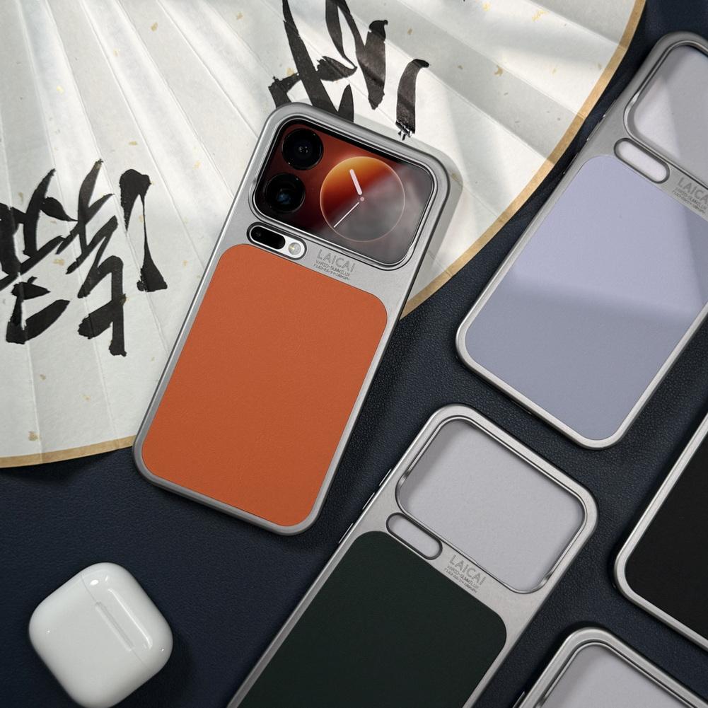 Vegan Leather, Matte Metallic Paint Phone Case For Xiaomi 17 Pro Max 17 Pro Mi17 Camera Protect Cover