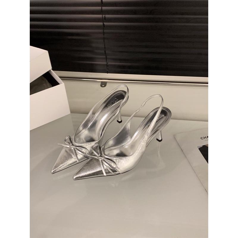 

Женские летние туфли на высоком каблуке, новая сумка, бант на носке, острый носок, тонкий каблук, с мелким вырезом, модные универсальные сандалии 40