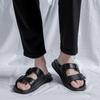 Men's Slippers 2024 Summer New Beach Shoes Black Genuine Leather Sandals Men Shoe Sandalias Hombre Slipper Slippers for Men