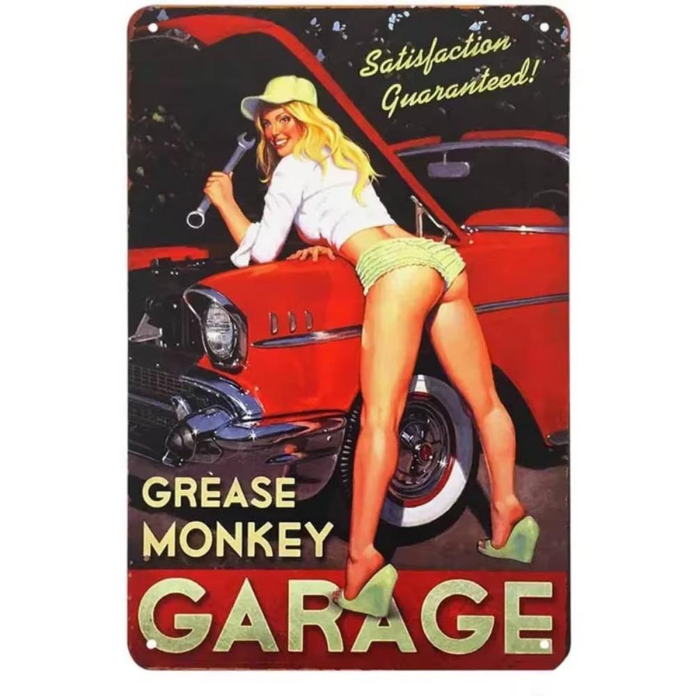 Vintage Plåtskyltar Väggaffischer Plakett Sexiga Kvinnor Järnmålning Dekoration för Mank Cave Café Garage Klubb Bar