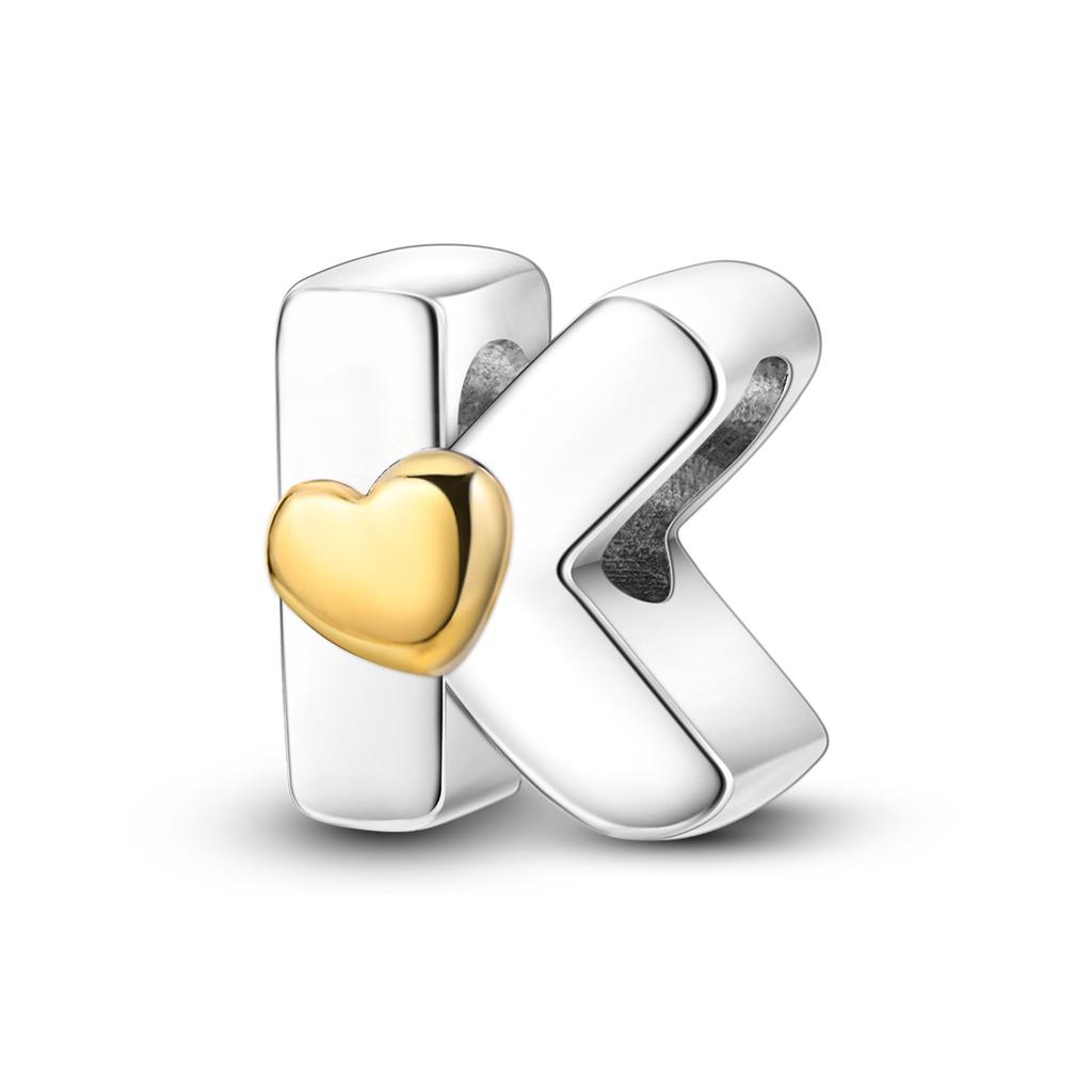 Charms 26 Letters A To Z Alphabet Spell Words Diy Name Copper Beads With Heart Fit Original Bracelet Diy Ladies Girl Jewelry