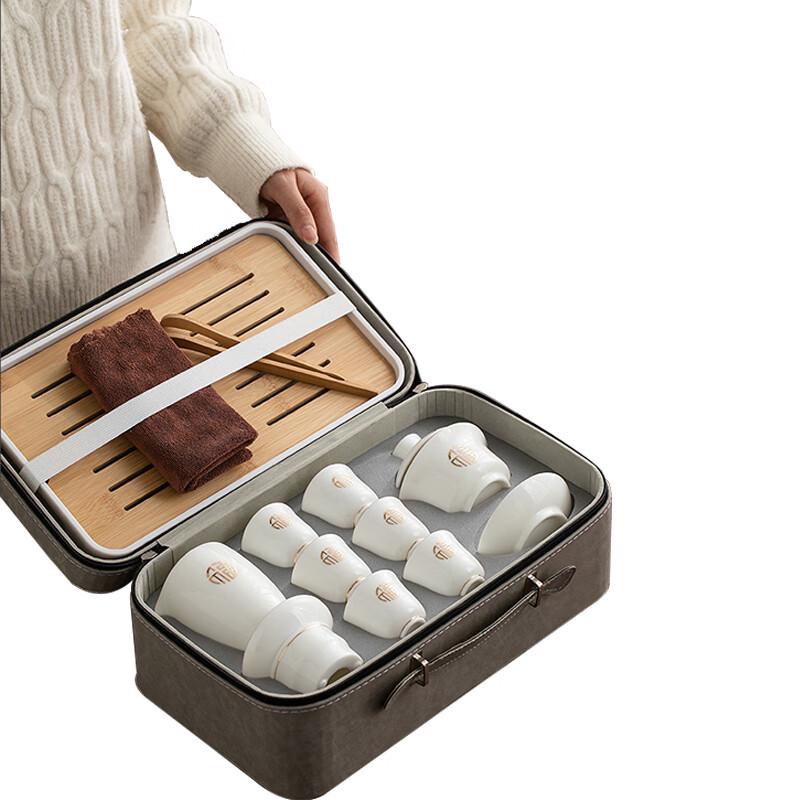 

Taodingxuan Jinfu White Porcelain Tea Set with Tray