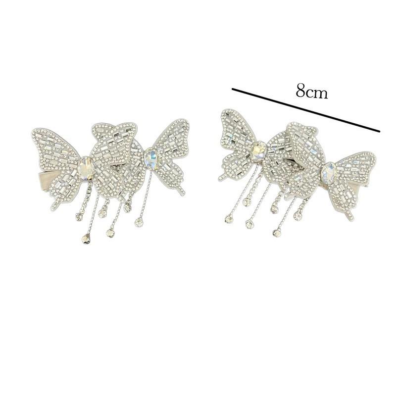 Elegant Rhinestone Butterfly Tassel Hair Clip for Women - High-End Sparkling Hair Accessory