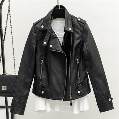 Damen Trenchcoat mit Reverskragen und PU-Lederjacke, Mantel, Damen, Einknopf, kurze Jacke, Motorradjacke, Outwear, Übergröße