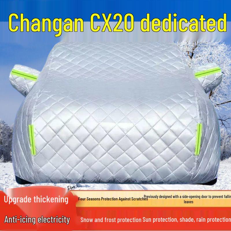 

Changan CX20 Car Cover - Thickened Sun, Rain, Snow, Frost, and Hail Protection with Heat Insulation. Thickened Hail Protection, All-Season