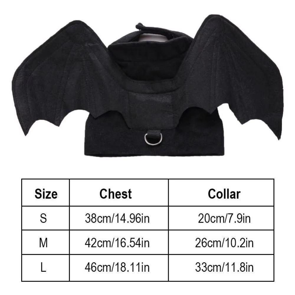 Adjustable Harness Cat Costume Black Dog Costume Cute Bat Wings Costume for Cats and Small Dogs
