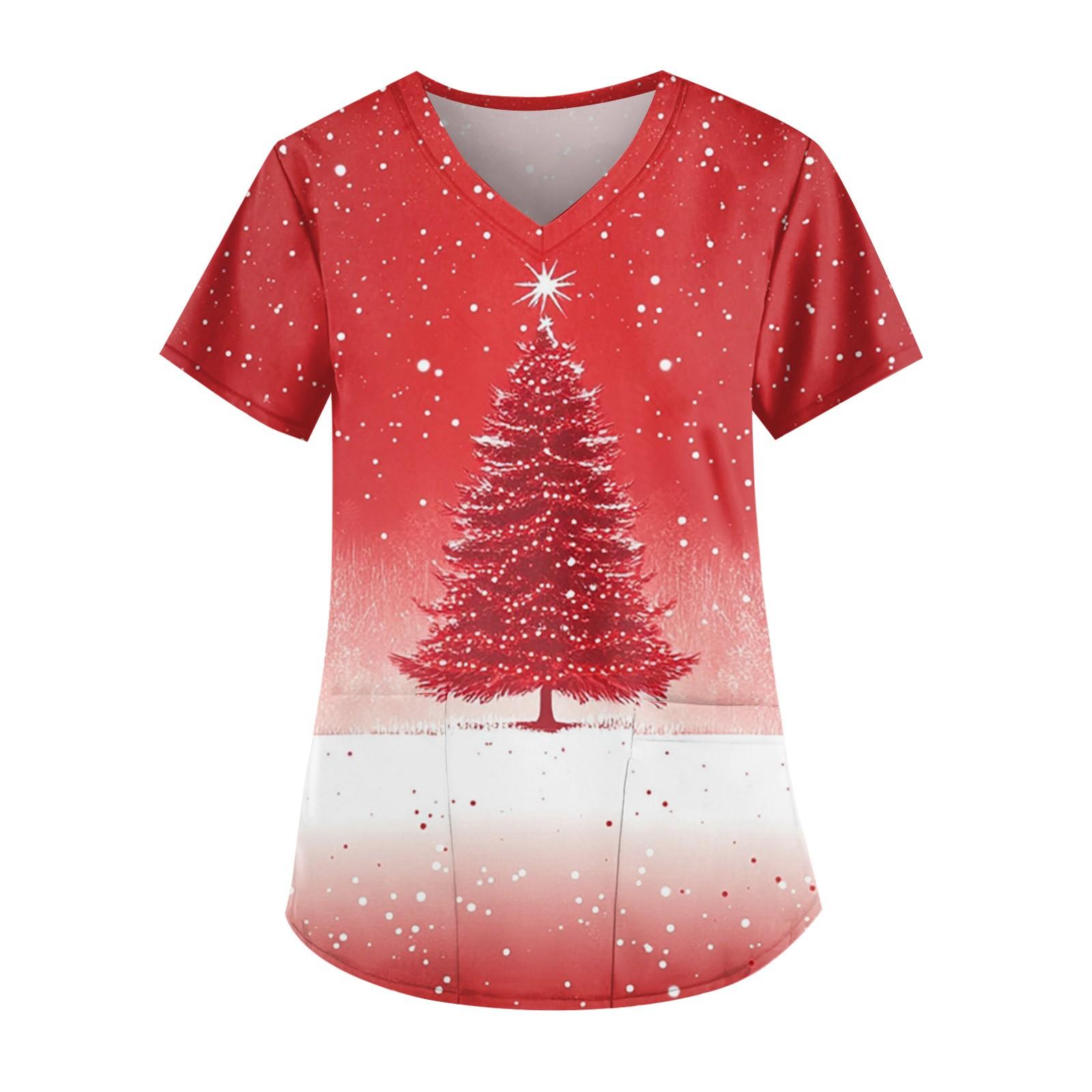 Женские модные повседневные топы с v-образным вырезом и защитная спецодежда с принтом — фото 6