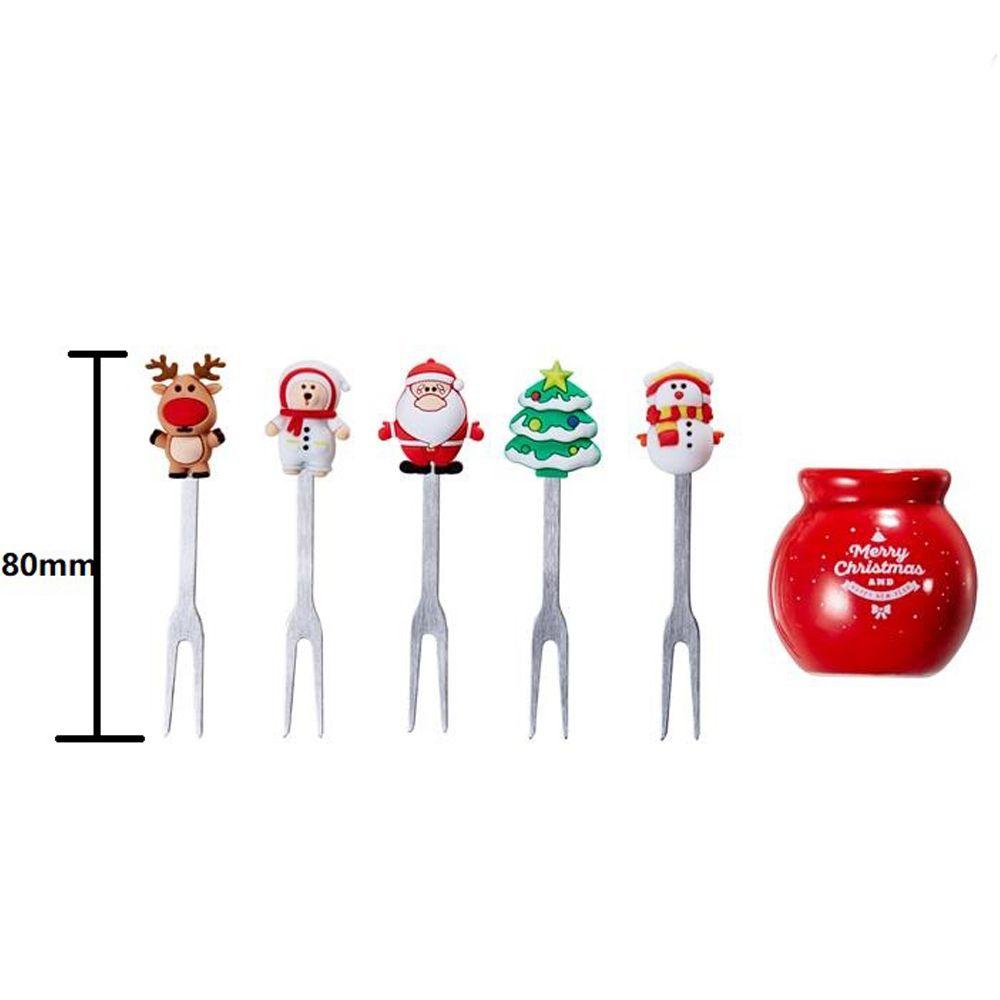 Ornaments New Year Table Accessories Vegetable Fork Christmas Decorations Christmas Fruit Fork