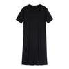 Abito T-shirt da donna midi con spacco 2025 - Maniche corte, ampio, sopra il ginocchio, scollo rotondo, stile estivo