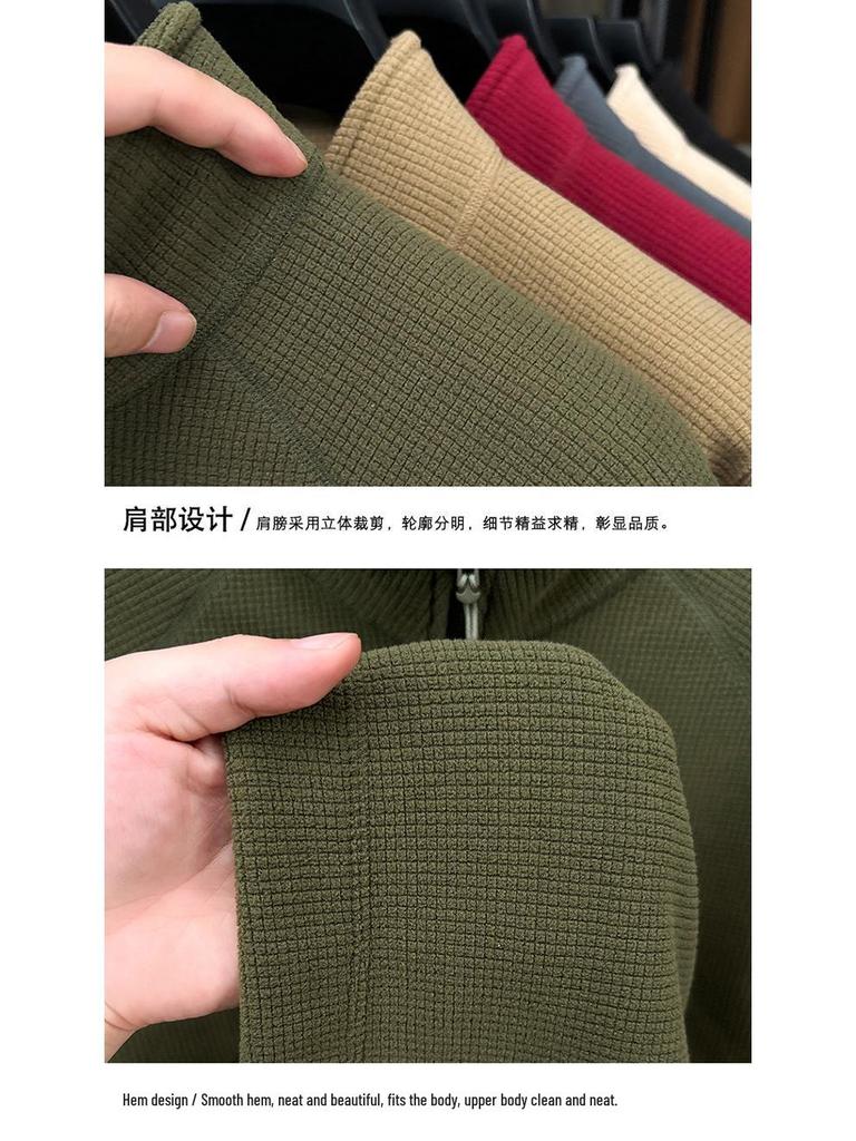 Woodpecker Men's Thick Velvet Fleece Hoodie with Half-Zip and Stand Collar for Autumn/Winter 2025