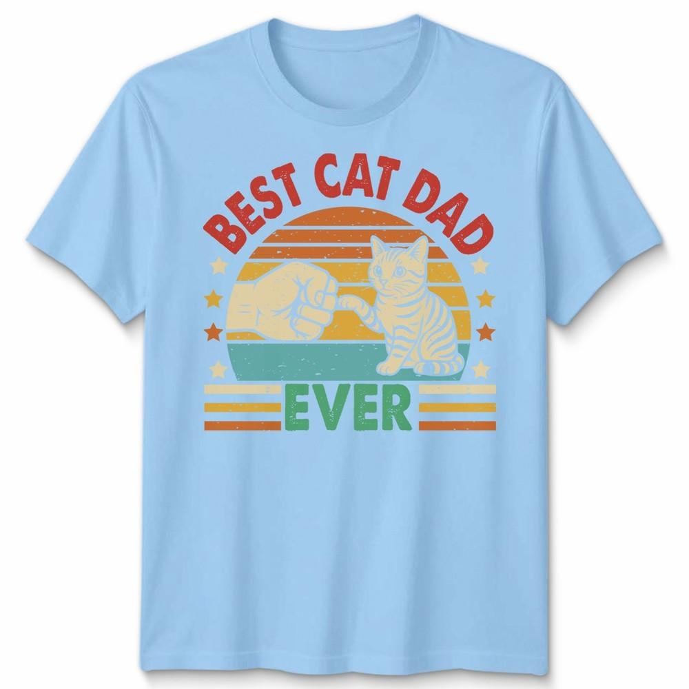 Best Cat Dad Ever Unisexs T Shirt Vintage Inspired Cat Graphic Tee S