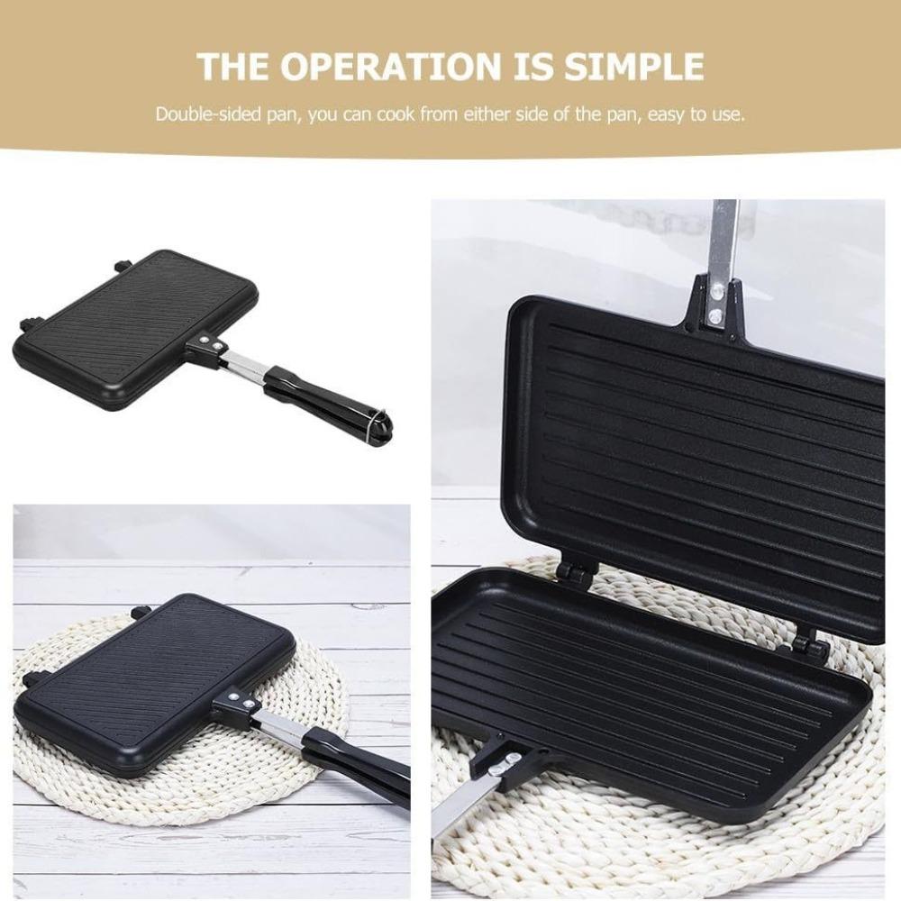 Heat-resistant Breakfast Sandwich Baking Pan Double-Sided Sandwich Maker Toast Frying Pan  Bread