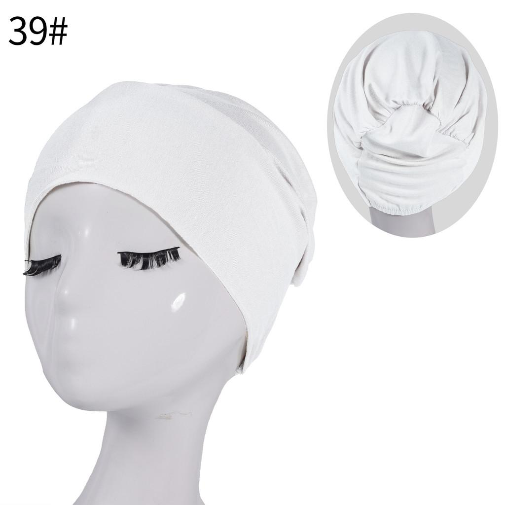 Silk Cotton Headscarf Cap With Elastic Fit For Casual Daily Wear
