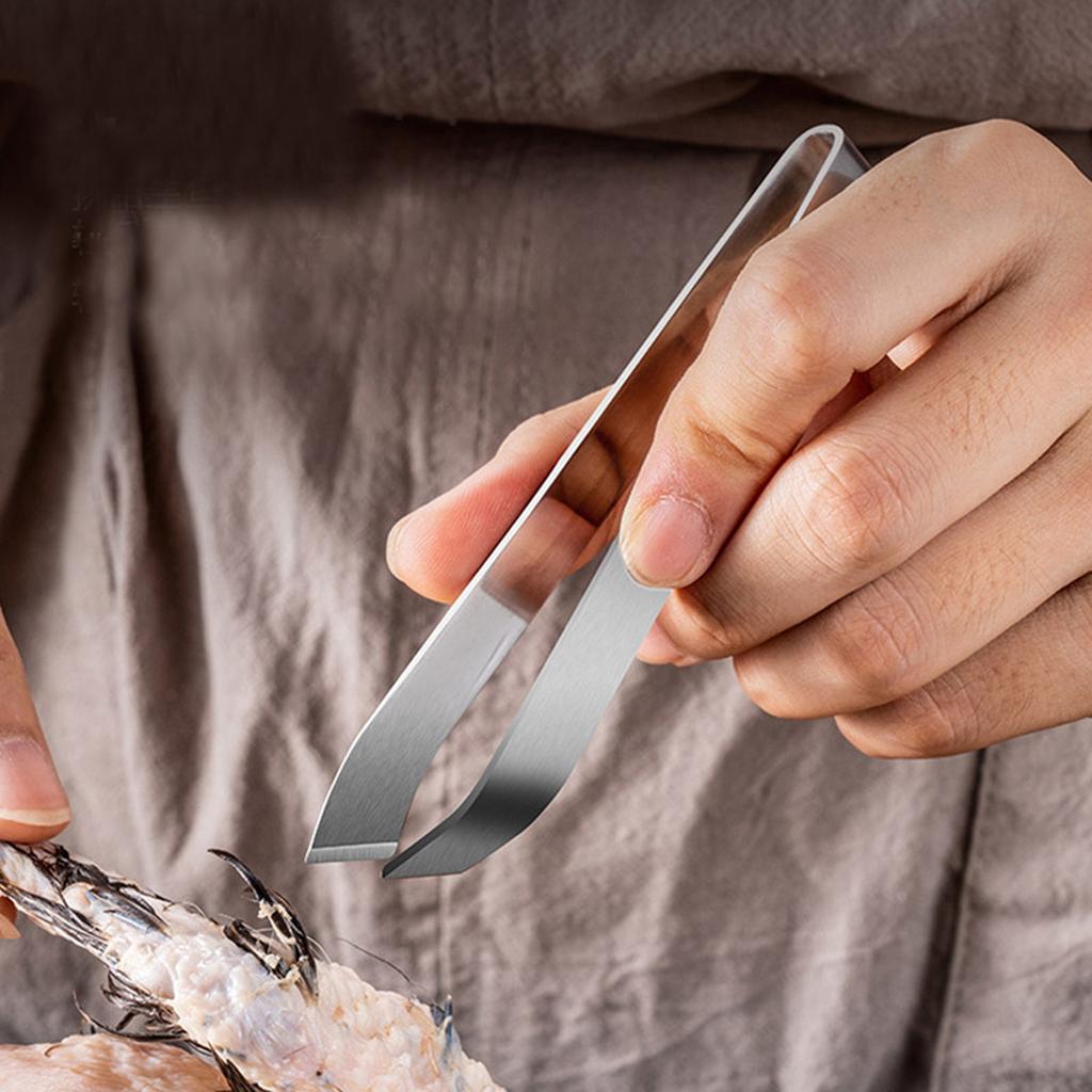 1 stk fiskepinsett, skråpinsett i rustfritt stål, fjerningsverktøy