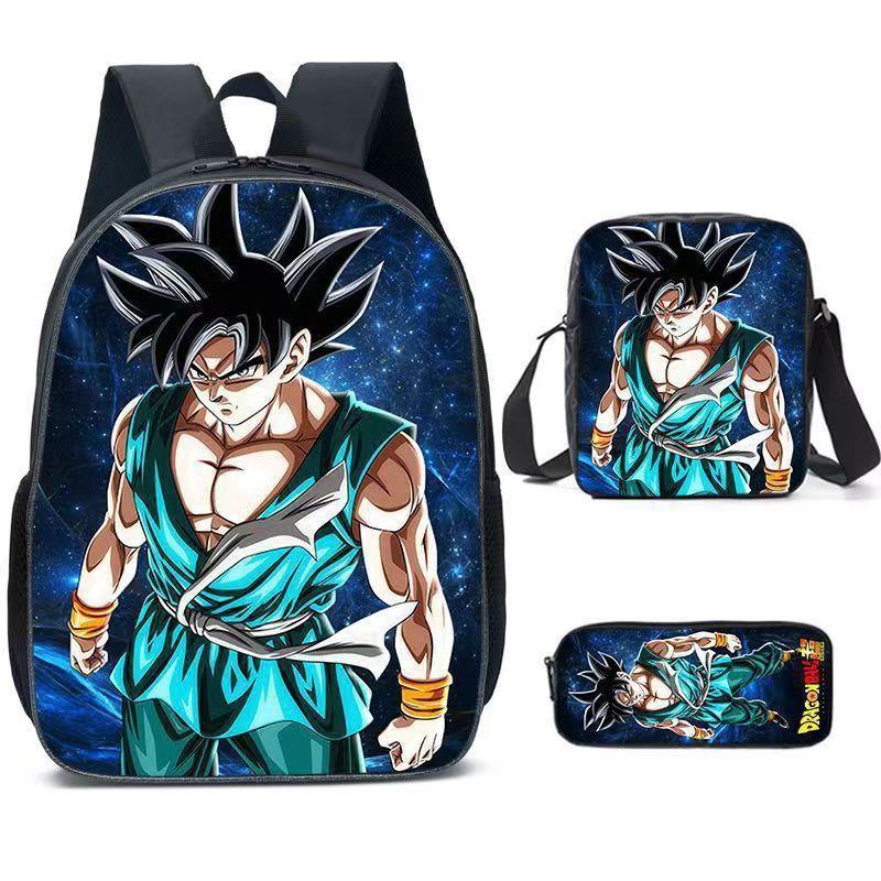 Dragon Ball Kids Backpack Set With Breathable Oxford Fabric For School Use