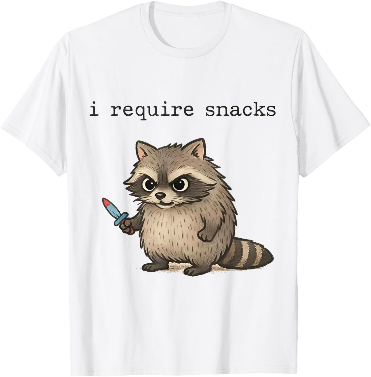 Raccoon I require snacks T-Shirt Mens Womens Tees Top  unisex T-Shirt Mens Womens Tees Top 4XL