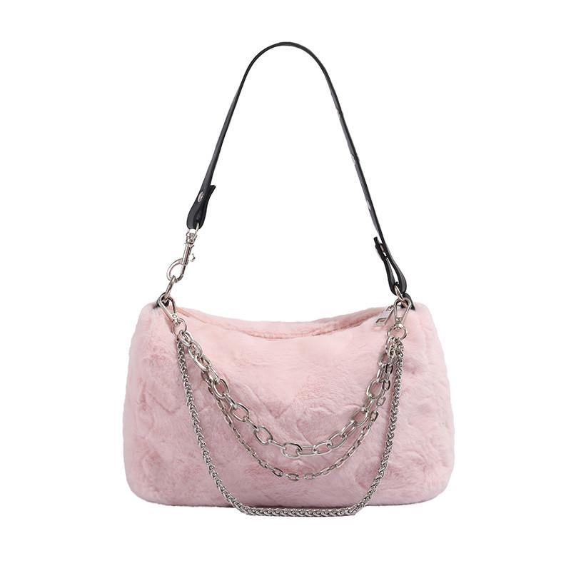 Baguette Underarm Bag Niche Fluffy Bag Autumn Winter New Bag Women Fluffy Shoulder Bag Ins Plush Crossbody Bag