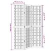 Vidaxl Room Divider, 3-Panel, White, Solid Paulownia Wood