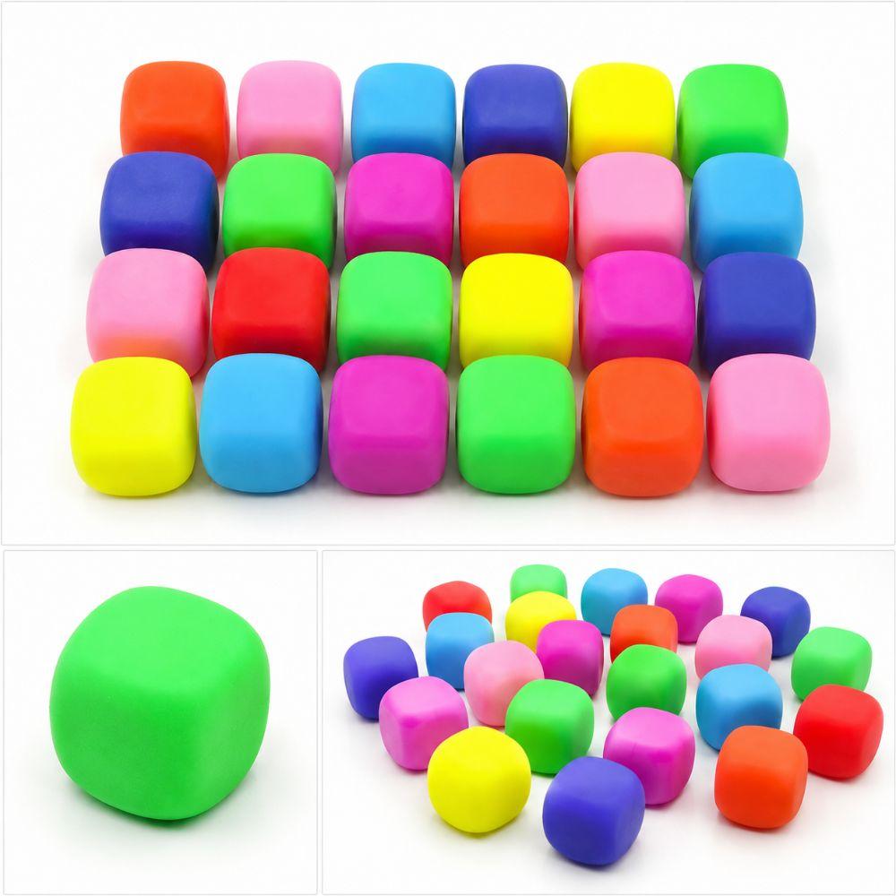 24 PCS Cube Anti-Stress Rempli de Farine Jouet Sensoriel Anti-Stress en TPR Cube Anti-Stress à Montée Lente Maison Bureau