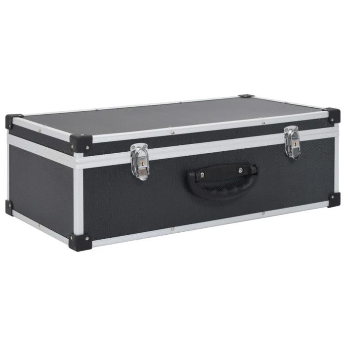 CD Case - VIDAXL - Aluminum ABS Black - Contemporary - Design - Wood Look