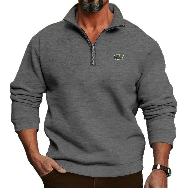 Jaqueta com Capuz Bordada Masculina Meio Zíper Primavera/Outono 2026 - Estilo de Moda Unissex