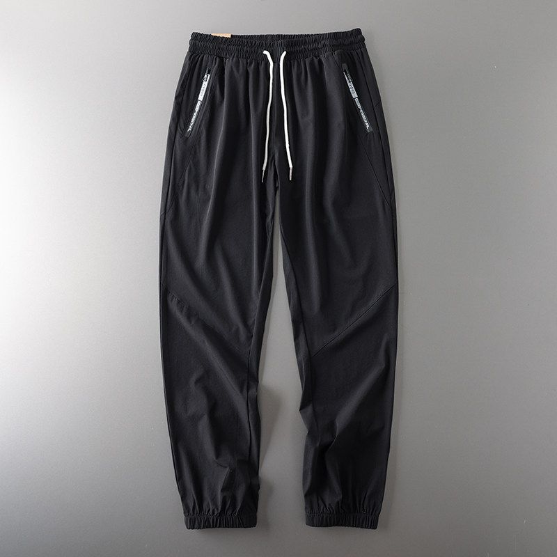 Export Tail Single Cut Label Men Ice Silk Sports Pants Summer Thin Quick-Drying Pants Export Original Single Men s Casual Pants Black XL