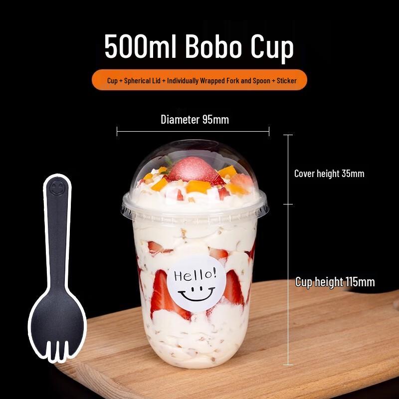 Disposable U-Cup Set for Boba & Sundae