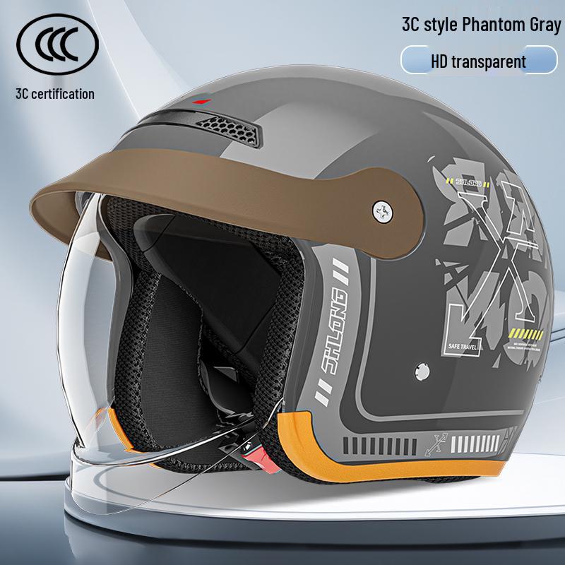 3C Certified Full Face Electric Motorcycle Helmet, Unisex, All-Season, Warm for Autumn/Winter, Rainproof, Anti-Fog, Safety Helmet