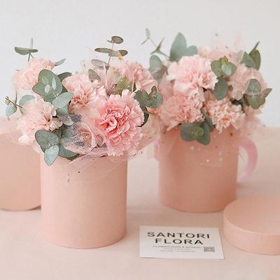 Flower Box 12Cm Round Cardboard Gift Boxes Wedding Party Rose Flower Decoration
