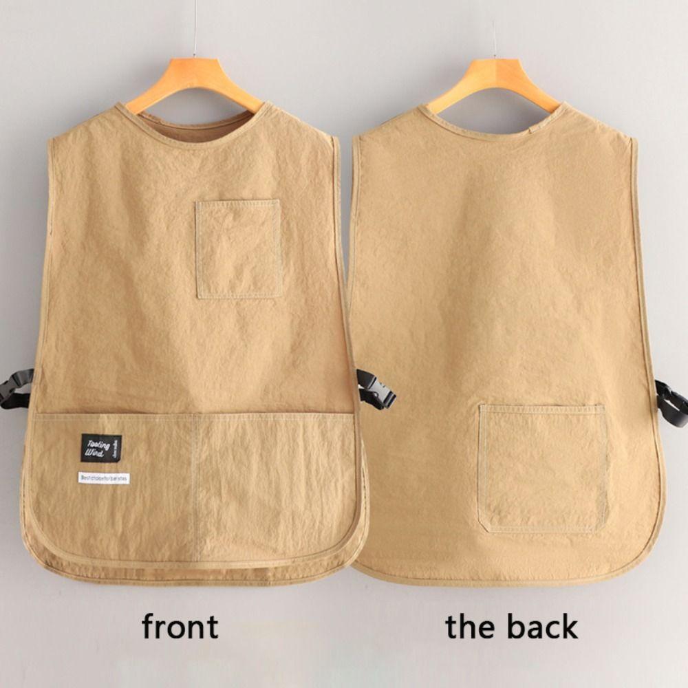 Latzschürze im Westenstil mit Ärmeln Wasserdicht Kaffeehaus-Uniform Mehrzweck-Küchenschürzen Gastronomie