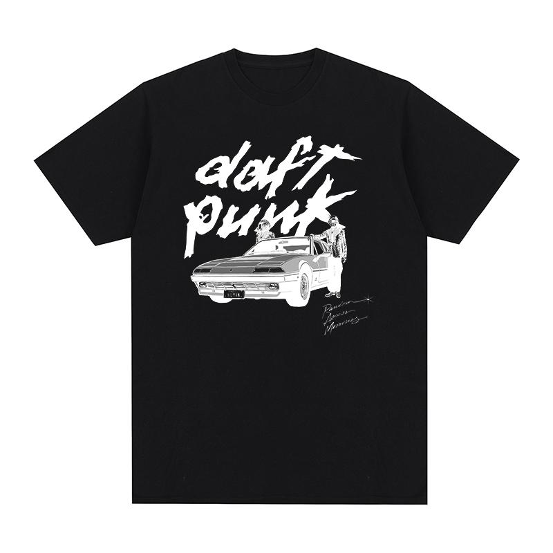 Daft Punk Vintage Tshirt Graphic Y2k French Electronic Music Cotton Unisex T Shirt New TEE TSHIRT Womens Tops