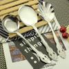 4Pcs Kitchen Tableware Set Stainless Steel Teaspoons Portion Control Serving Spoon Large Size Lightweight Reusable
