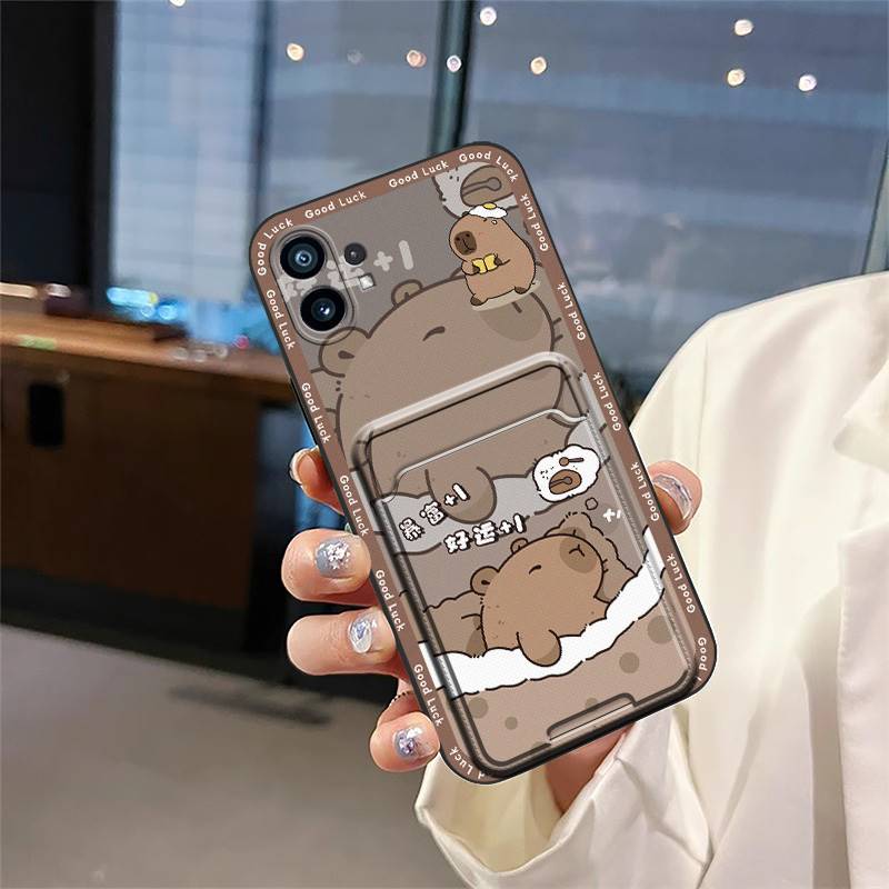 Full wrap Cartoon Phone Case For Nothing Phone1 Anti-knock Graffiti Back Cover Card bag Silicone TPU Cute protective