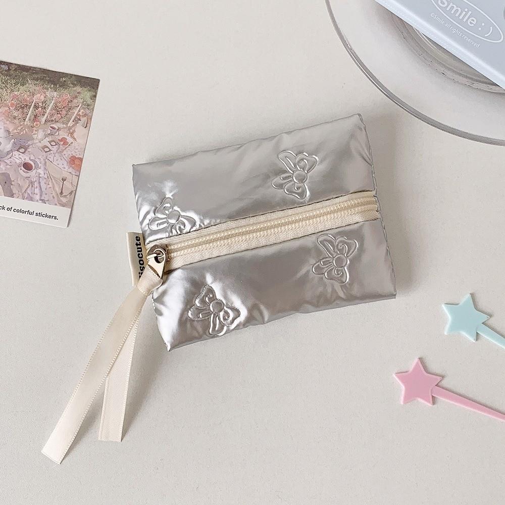 Fashion Bow Tie Coin Purse Large Capacity Mini Lipstick Storage Bag Portable Headphone Bag Girls
