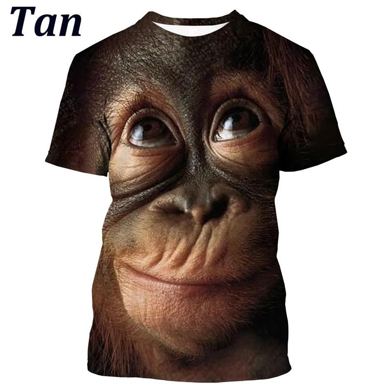 3D Printed Mimics Gorilla T-Shirt For Men Funny Monkey Pattern Tees Summer Oversized Round Neck Tops Short Sleeves Tee Shirts
