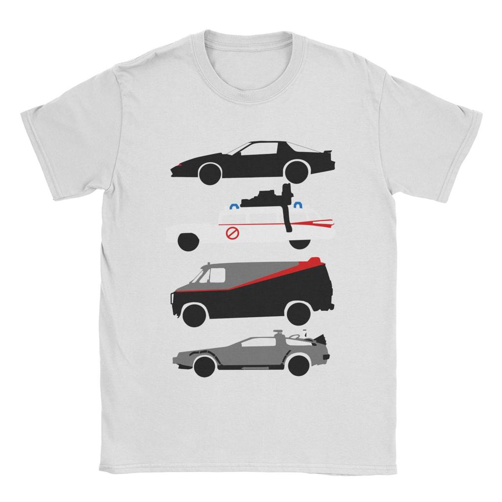 Knight Rider Kitt Zurück in die Zukunft Outatime Das A-Team T-Shirt für Herren Baumwoll-T-Shirt Das Auto ist der Star T-Shirt Kleidung