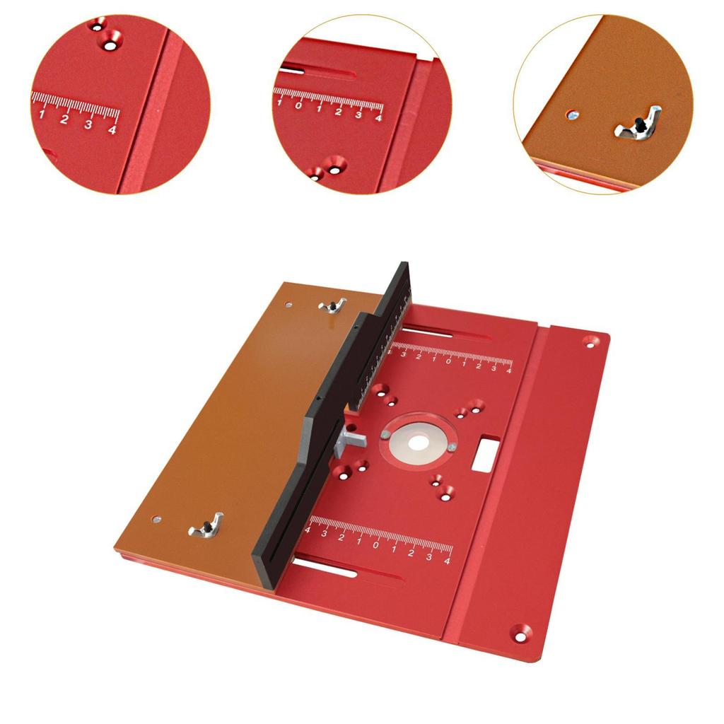 Router Table Insert Flip Plate 9.4x9.6x1.6inch Versatile Aluminium Woodworking Tool for Decoration Workers Simple Assembly