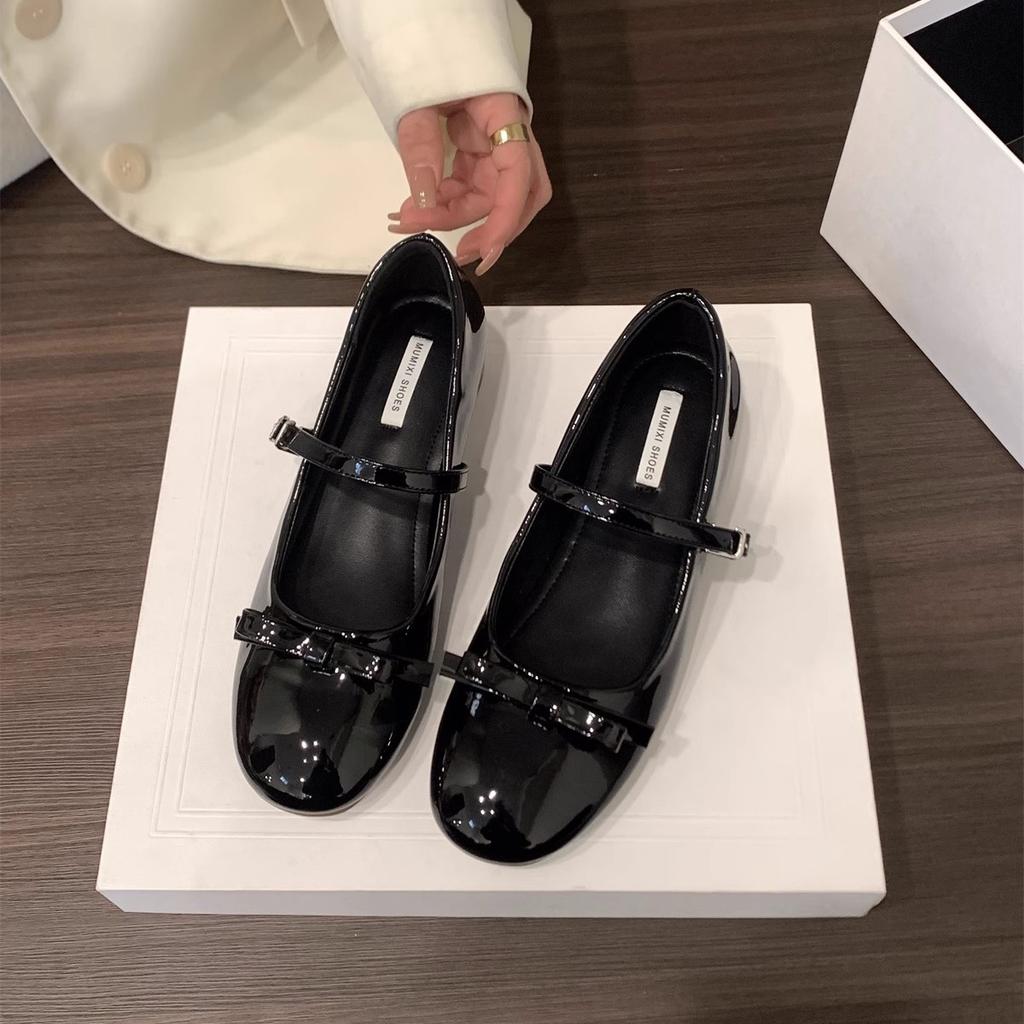 Soft leather version~ French nude single shoes women's shoes 2025 new spring ballet with skirt Mary Jane evening shoes