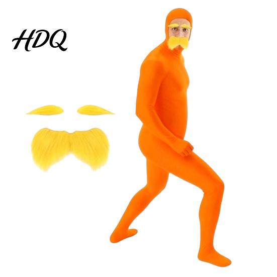 Kosinio vakarėlio kostiumas Atviras veidas Helovino kostiumas Unisex Viso kūno oranžinis kombinezonas