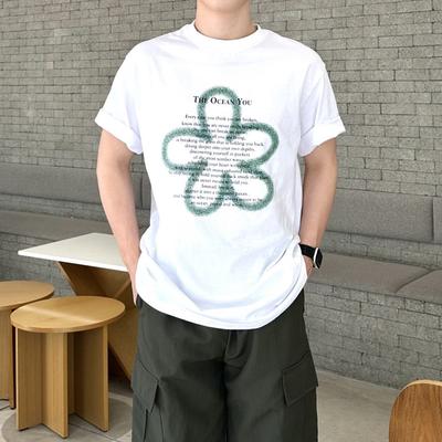 Fashion High Street Printing Pattern Short Sleeve Cotton Crew Neck Top Sports Casual Fashion Loose Streetwear T-Shirt Unisex