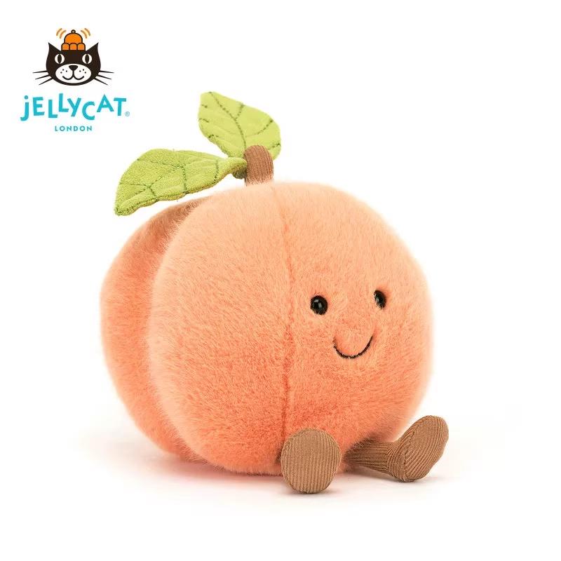 

Peach Jellycat Pink Plush Toy Cute Stuffed Doll Bag Pendant Gift Decoration