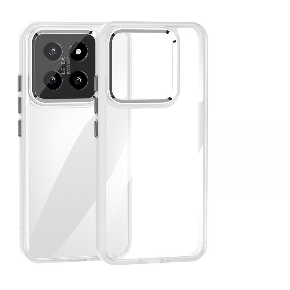 Suitable for The Xiaomi 14PRO Golden Shield Magnetic Three-in-one Eagle Eye Phone Case, Transparent and Simple Style 14 Metal Key Case