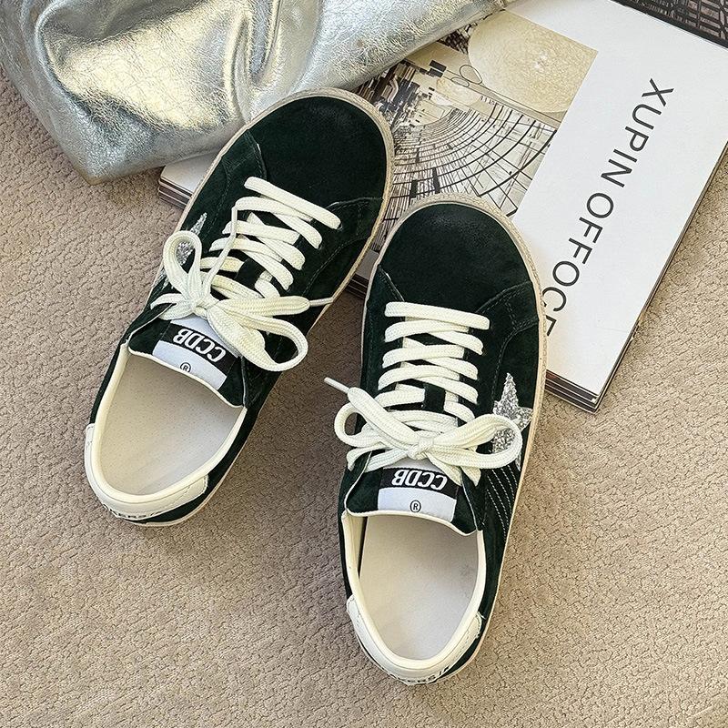 Star little white shoes women's autumn new retro old versatile board shoes student street shooting casual shoes tide